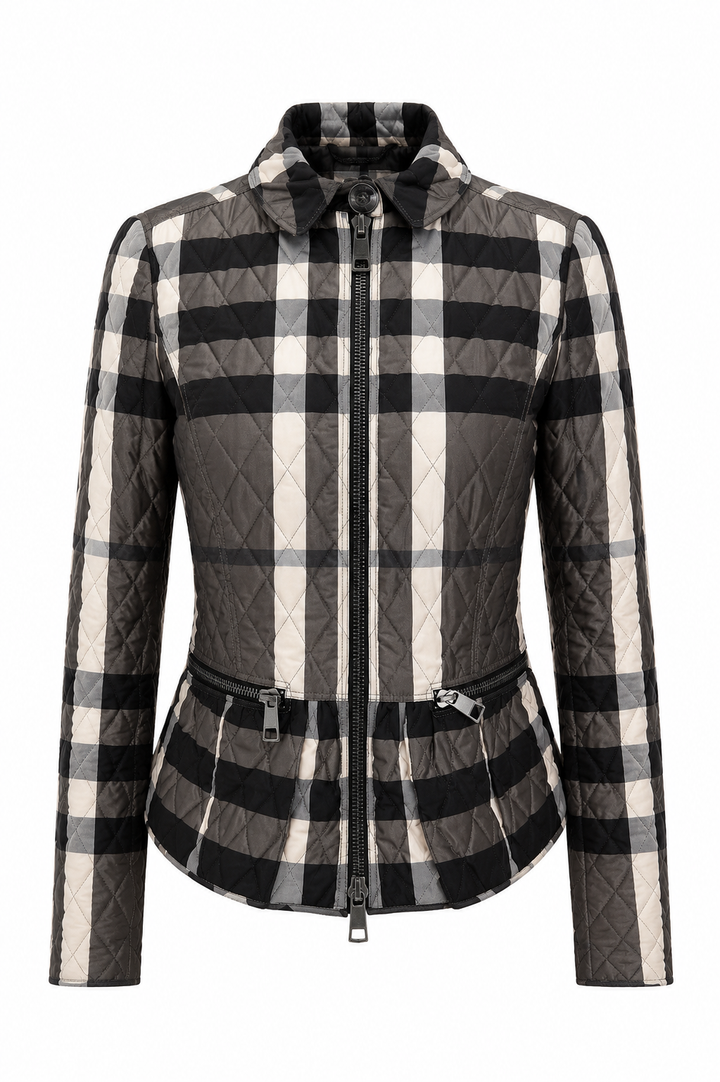 Burberry Plaid Print Utility Jacket UK 4