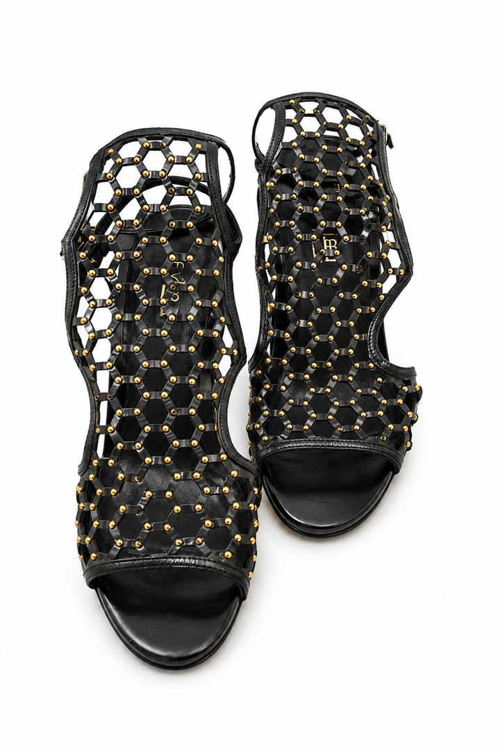 Tamara Mellon Black Submission Studded Sandals Size 37