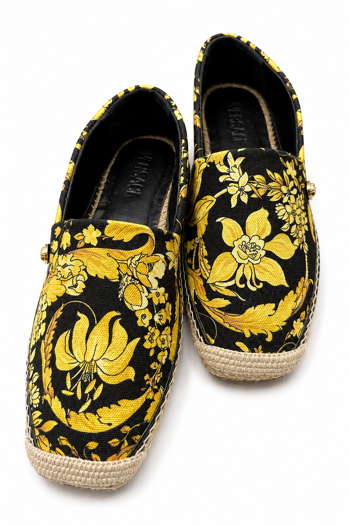 Versace Barocco floral print espadrilles Size 38