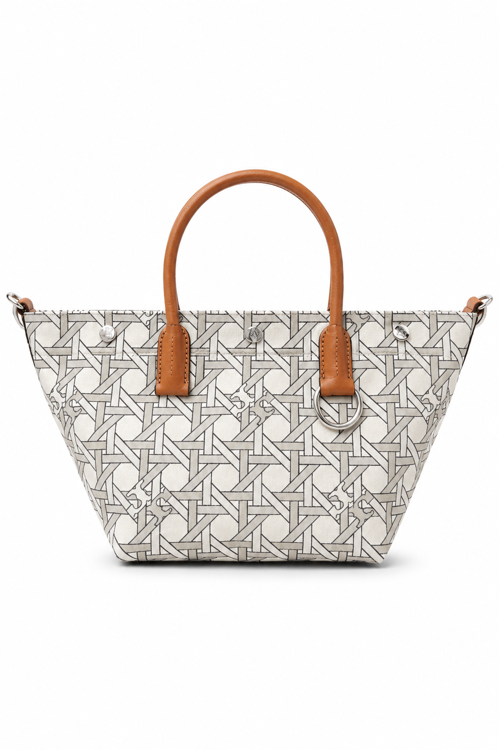 Tory Burch Canvas Basket-Weave Tote Bag