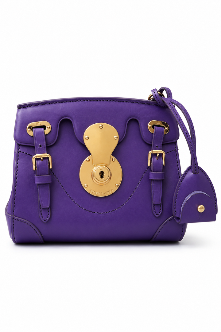 Ralph Lauren Purple Leather Ricky Crossbody Bag