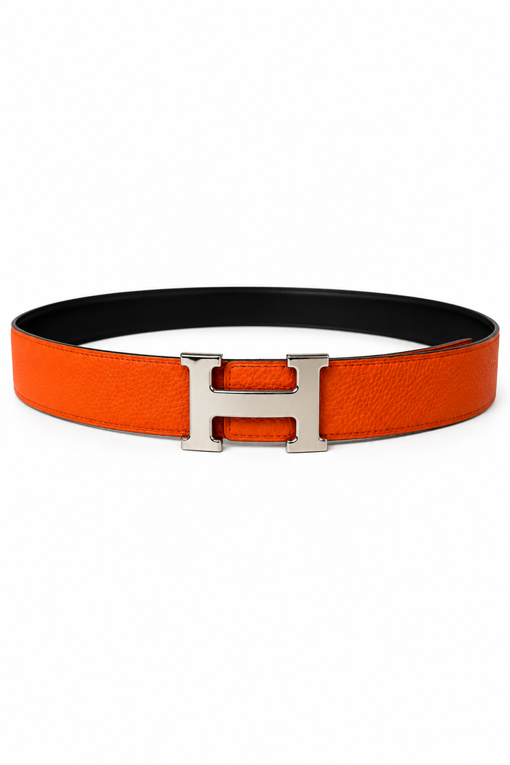 Hermès Reversible H Buckle Leather Belt Size 90