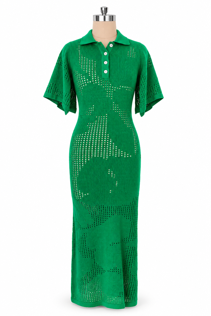 Lovebirds Green Knit Maxi Dress