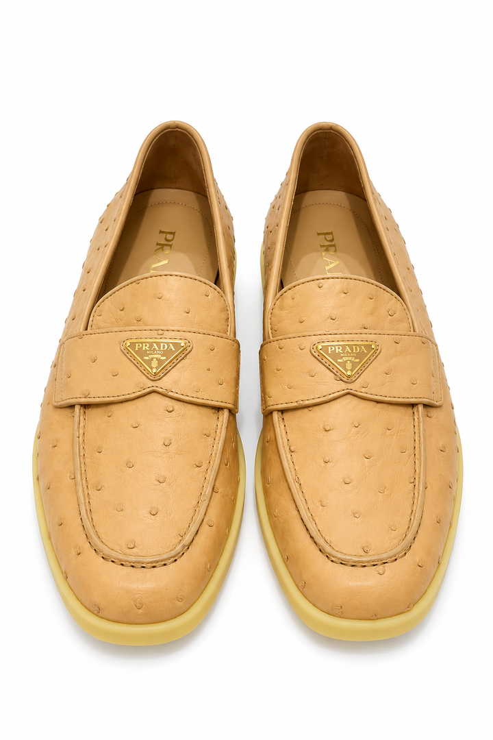 Prada Ostrich Leather Loafers Size 9.5