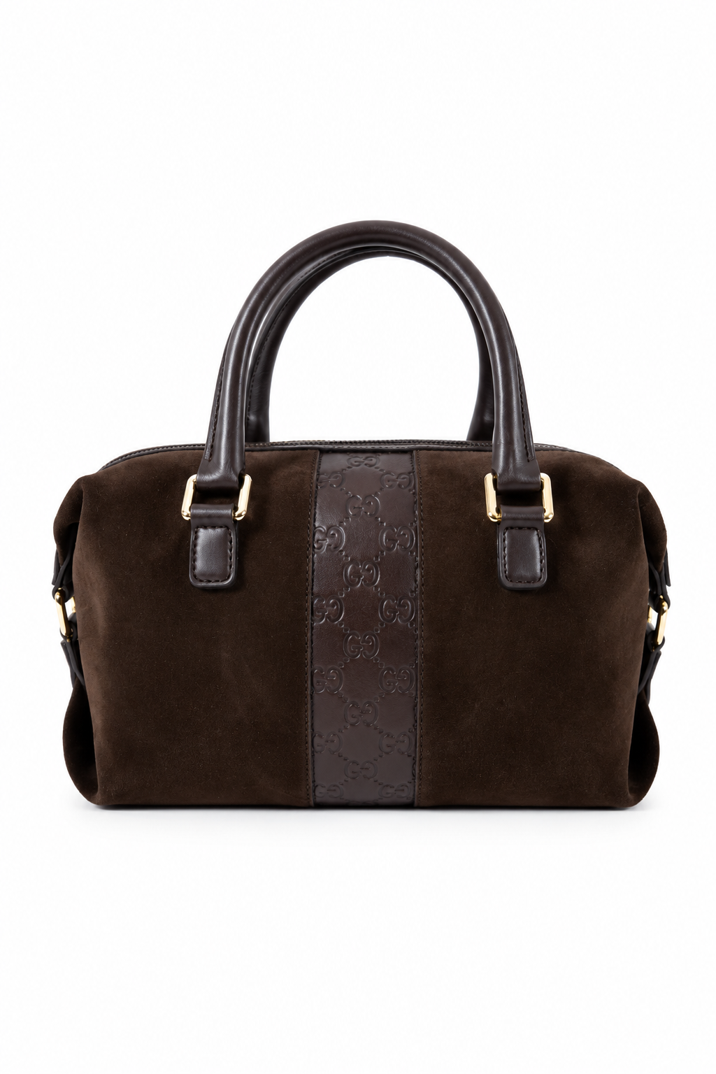 Gucci Suede Guccissima Boston Bag