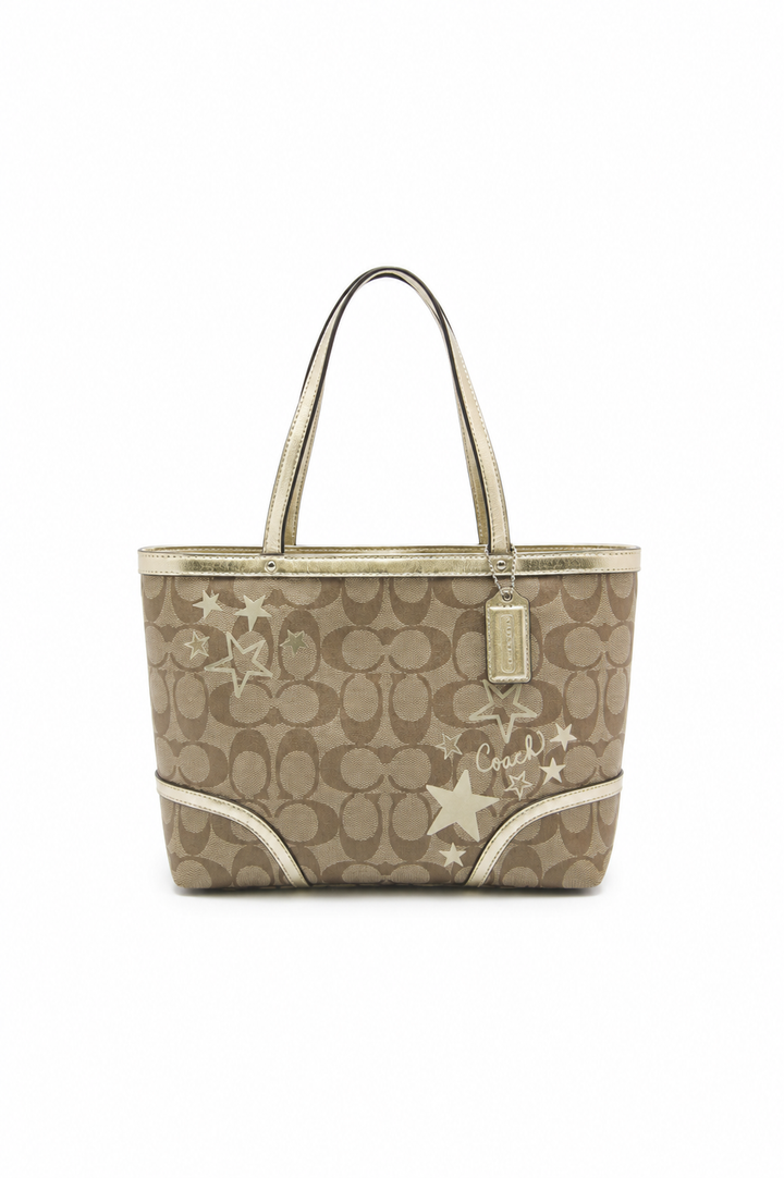 Coach Heritage Star Print Top Handle Tote