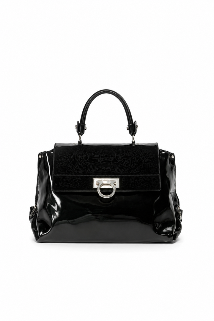 Salvatore Ferragamo Sofia Patent Leather Top Handle Bag