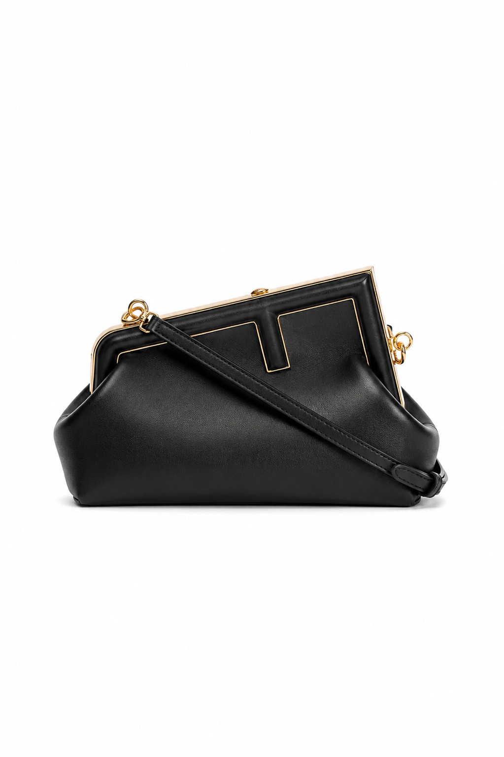 Fendi Black First Nappa Leather Clutch