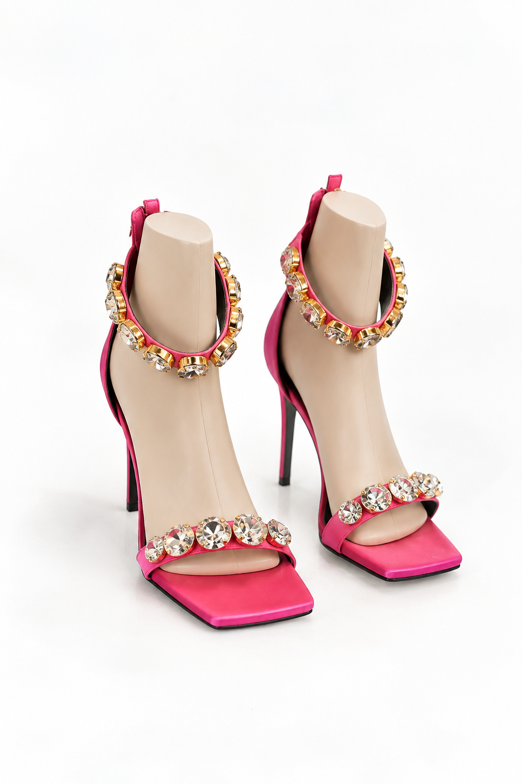 Versace Crystal-Embellished Fuchsia Heels Size 36