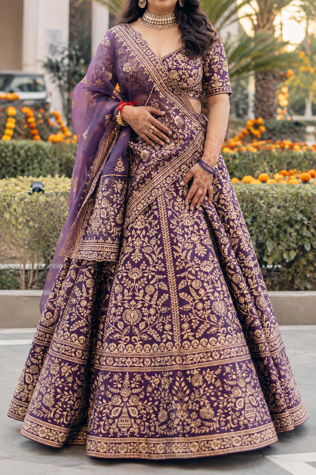 Jigar Mali Embroidered Lehenga Set
