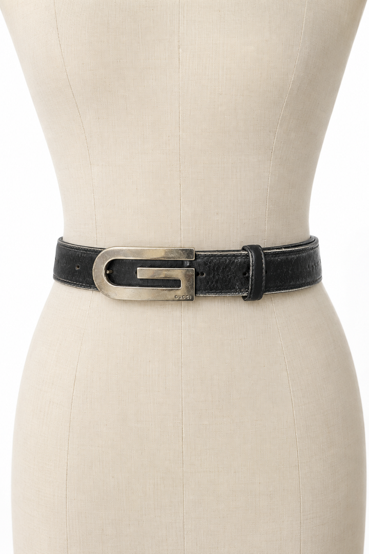 Gucci GG Buckle Leather Belt