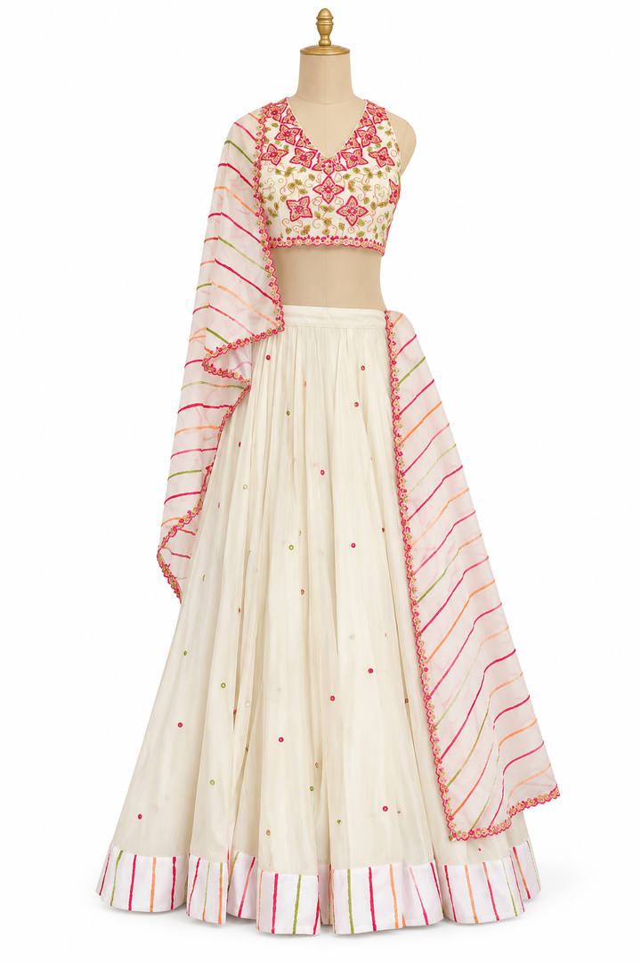 Punit Balana Ivory Embroidered Lehenga Set