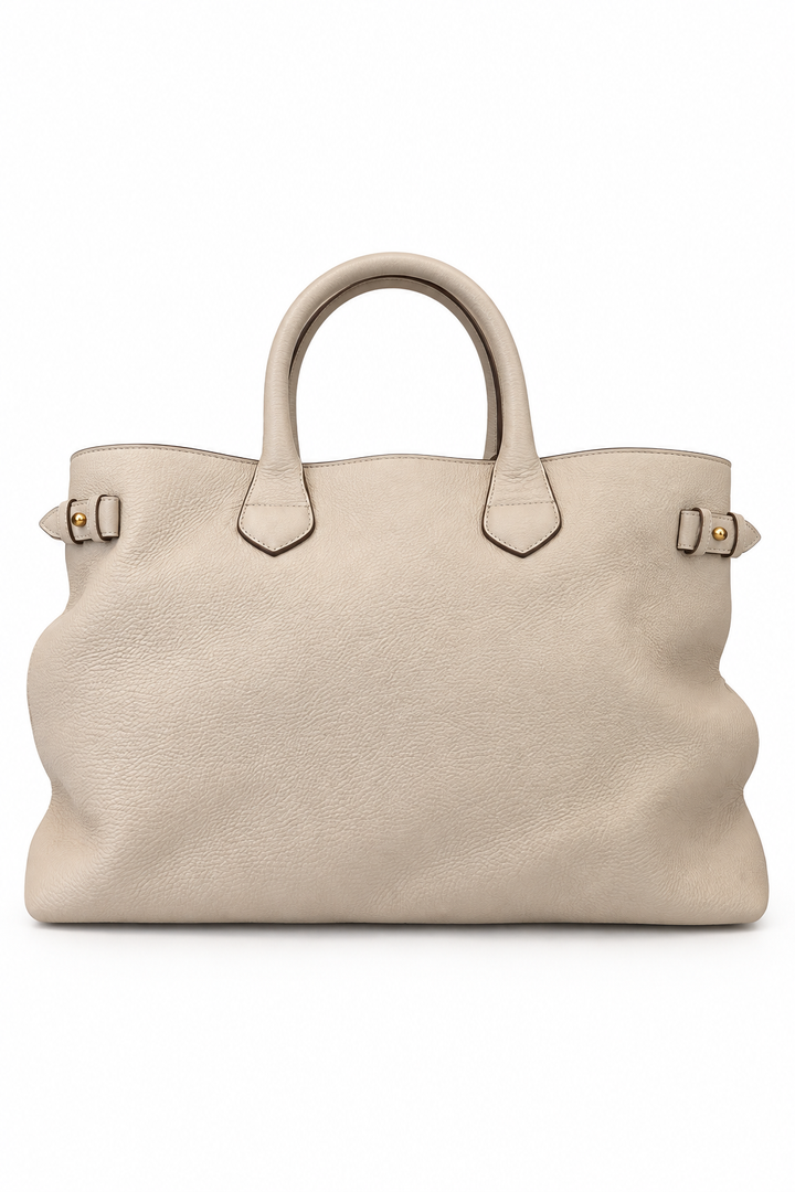 Burberry Derby Calfskin House Check Banner Tote