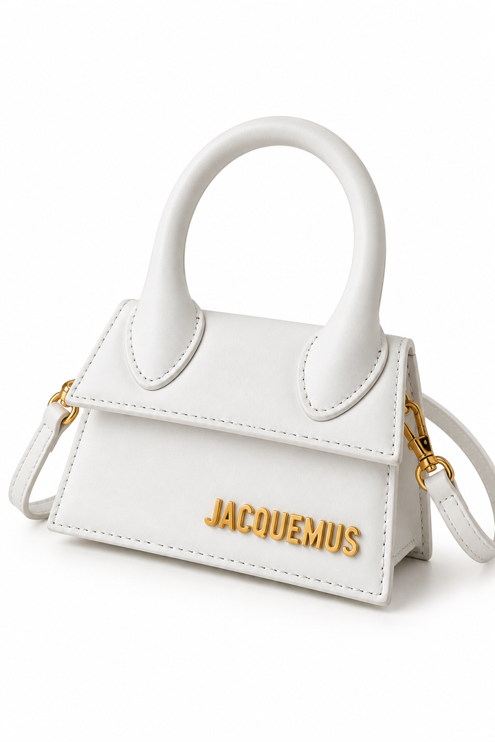 Jacquemus White Leather Mini Le Chiquito Top Handle Bag