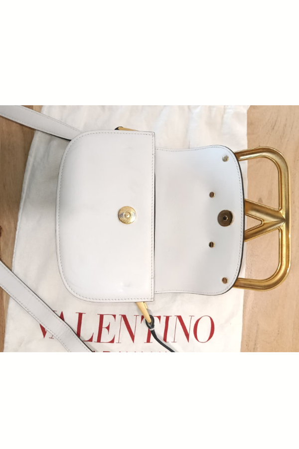 Valentino Off White Super Vee Crossbody Bag