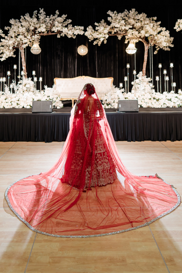 Seema Gujral Red Embroidered Bridal Lehenga Set