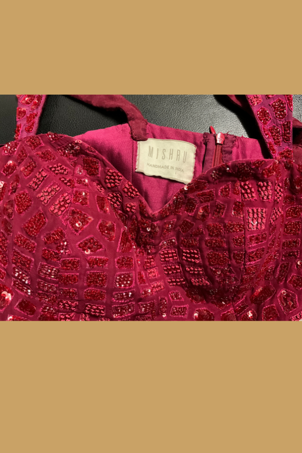 Mishru Red Embellished Dress