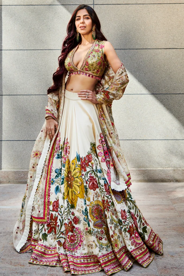 Varun Bahl Multicolor Embroidered Lehenga Set
