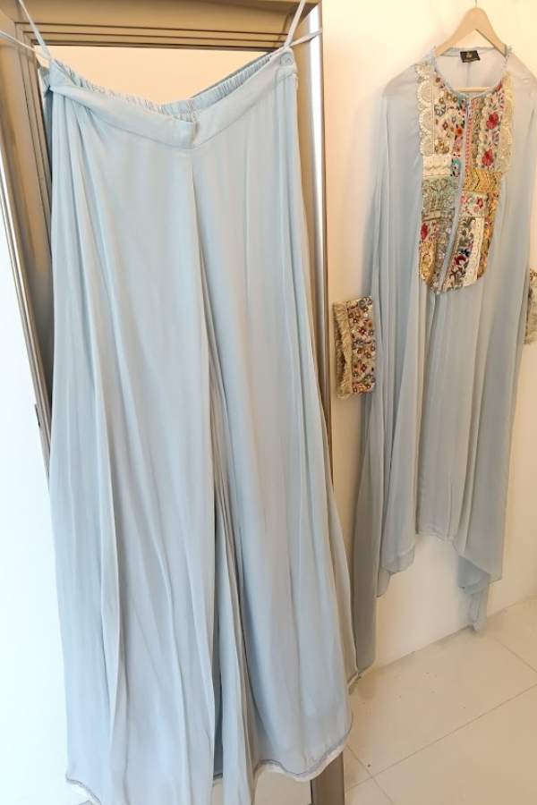 Varun Bahl Embroidered Cape Kurta and Sharara Set