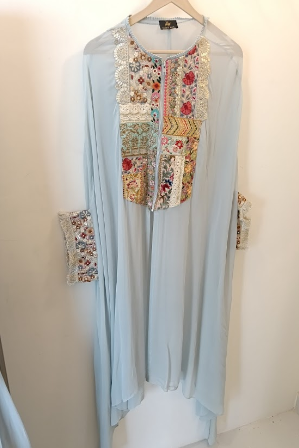Varun Bahl Embroidered Cape Kurta and Sharara Set
