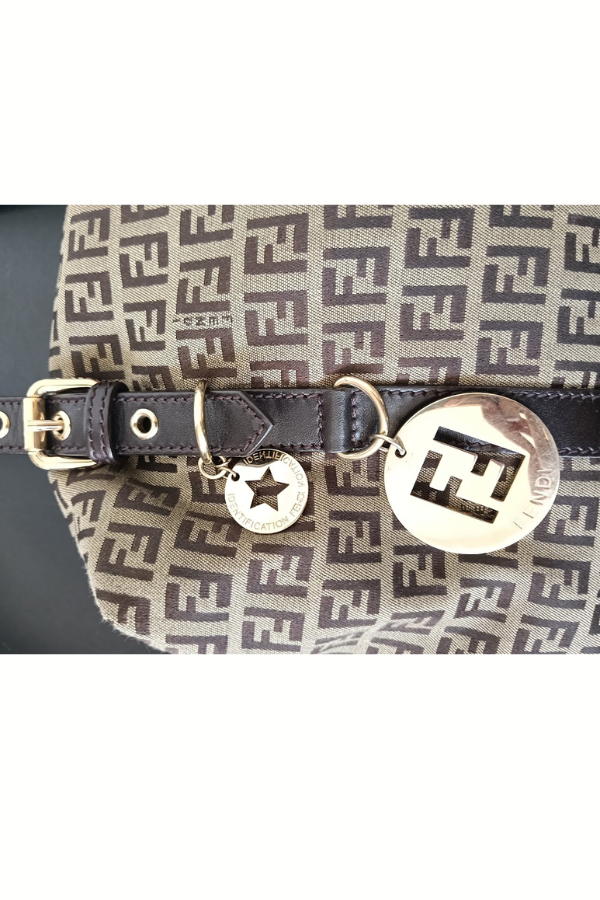 Fendi Ebony/Tobacco Zucchino Bauletto Bag