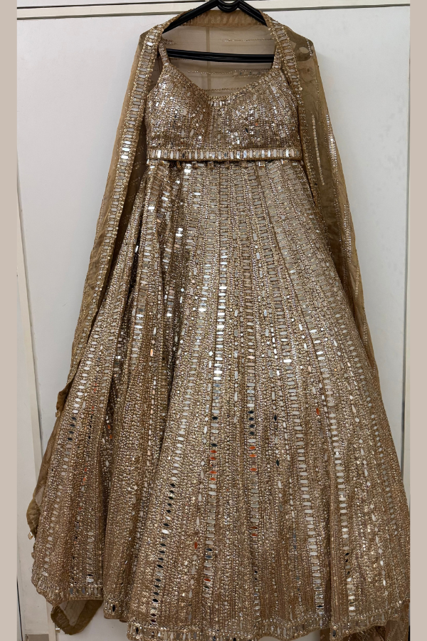 Seema Gujral Gold Embroidered Lehenga Set