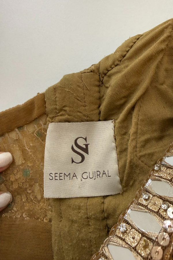 Seema Gujral Gold Embroidered Lehenga Set