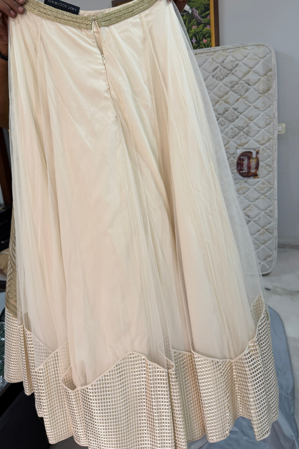 Amit Aggarwal Gold Sculpted Lehenga Set