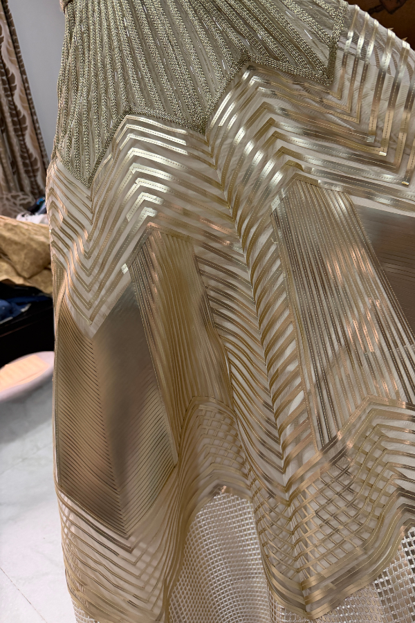 Amit Aggarwal Gold Sculpted Lehenga Set