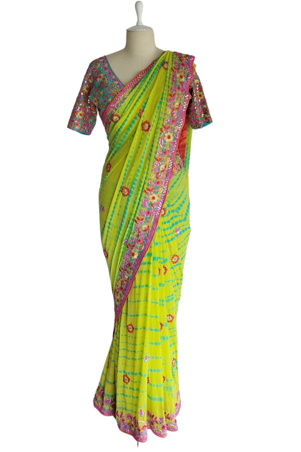 Vikram Phadnis Bandhani Embellished Saree