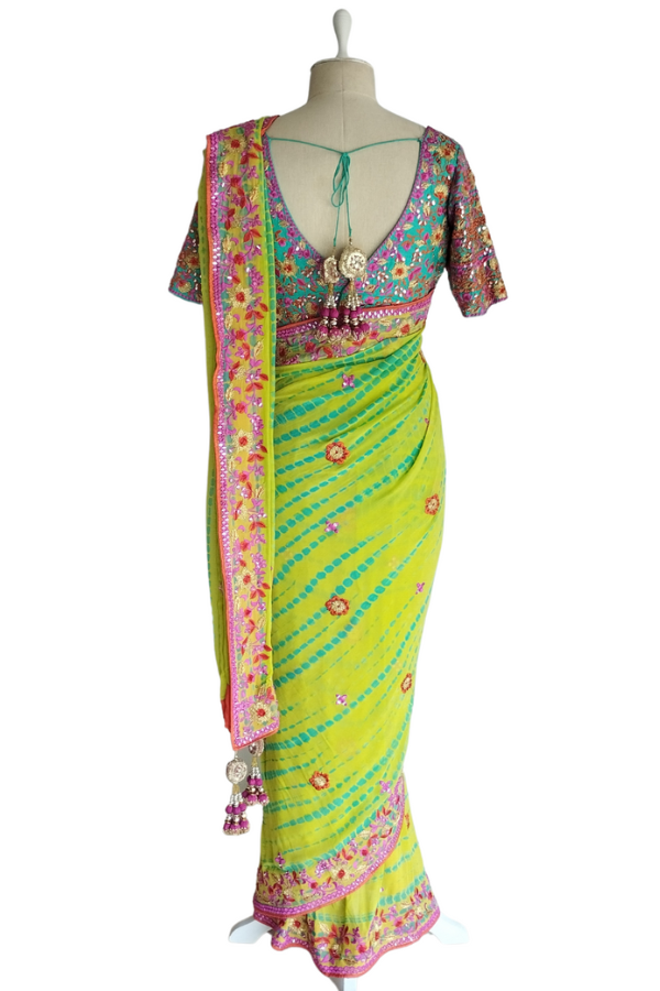 Vikram Phadnis Bandhani Embellished Saree