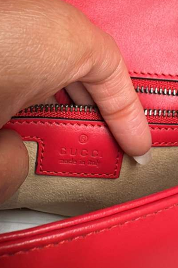 Gucci Marmont GG Small Red Matelassé Crossbody Bag