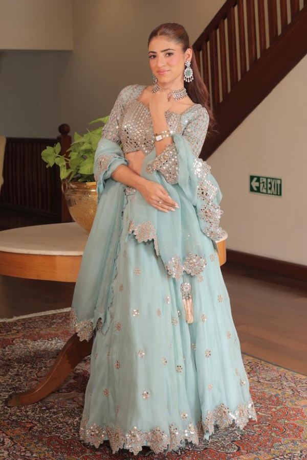 Baby blue Lehenga set