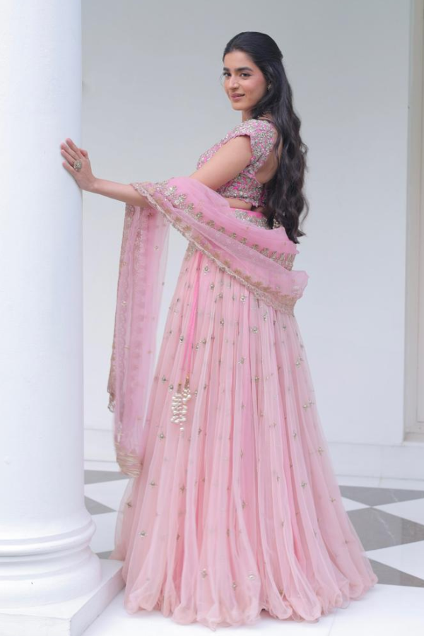 Pink embroidered lehenga set