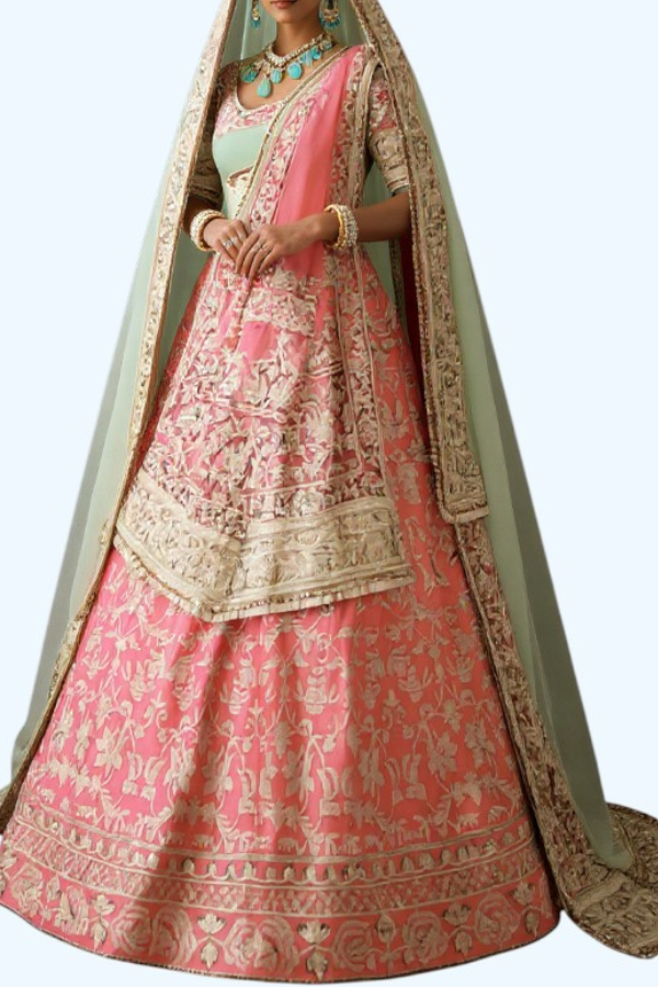 Manish Malhotra coral pink lehenga