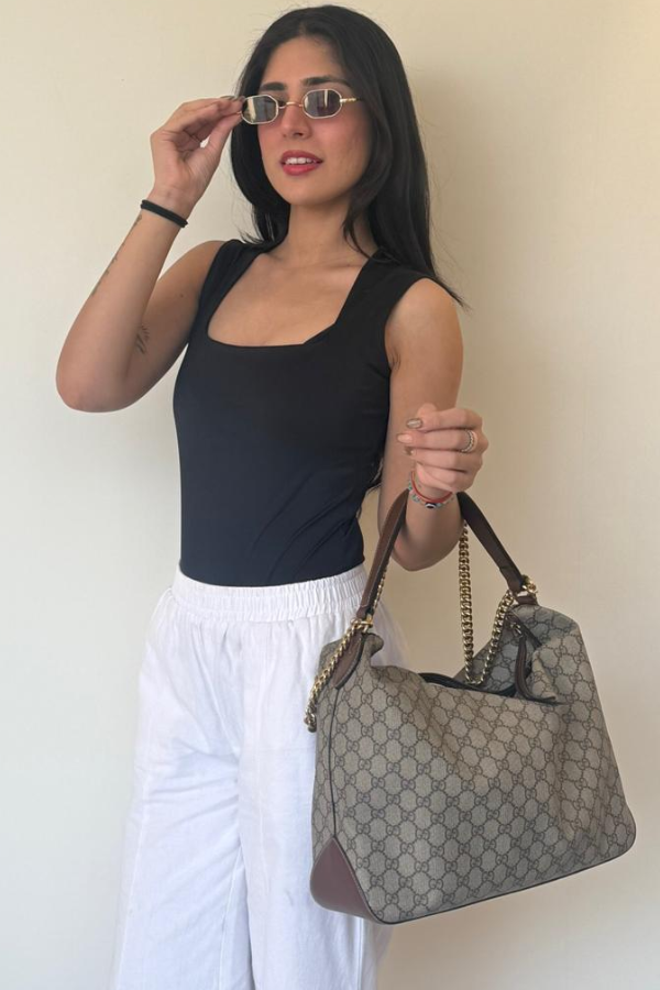 Gucci GG Supreme Monogram Linea Hobo Bag