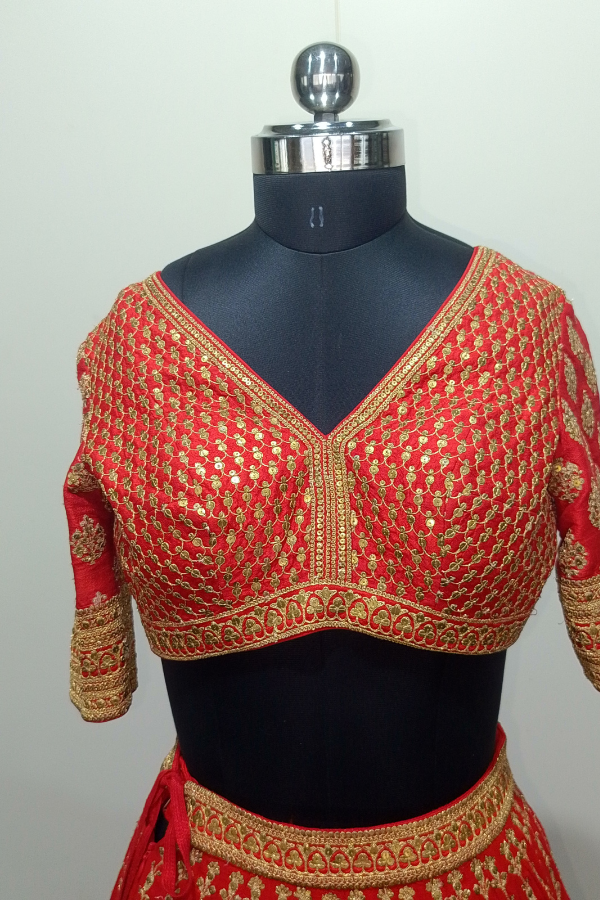 Sabyasachi Red Bridal Lehenga Set