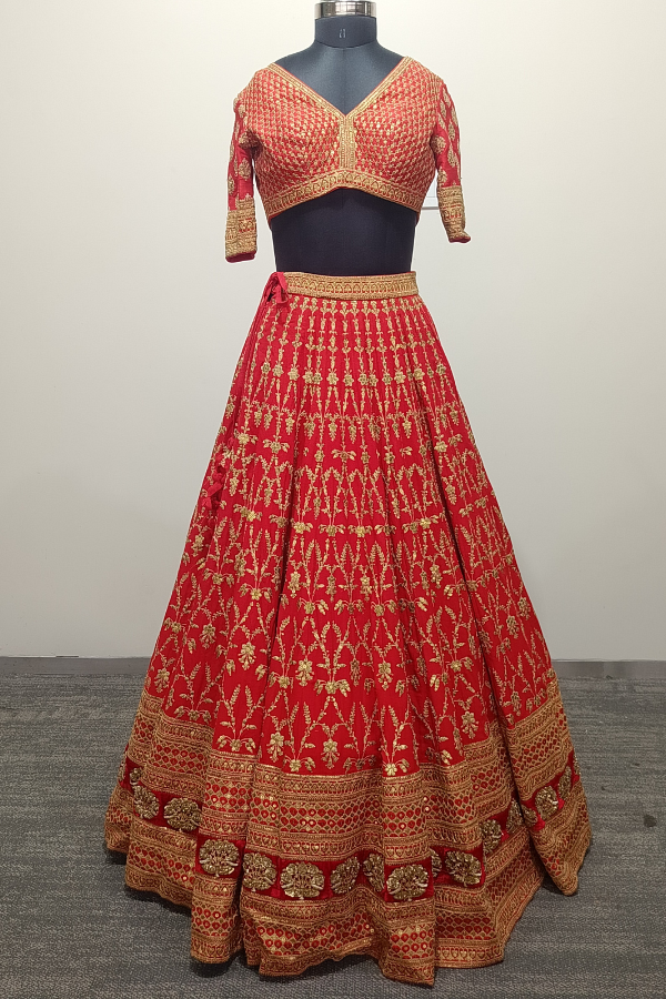 Sabyasachi Red Bridal Lehenga Set