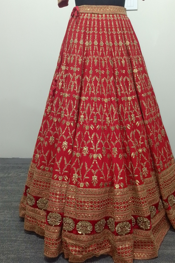 Sabyasachi Red Bridal Lehenga Set