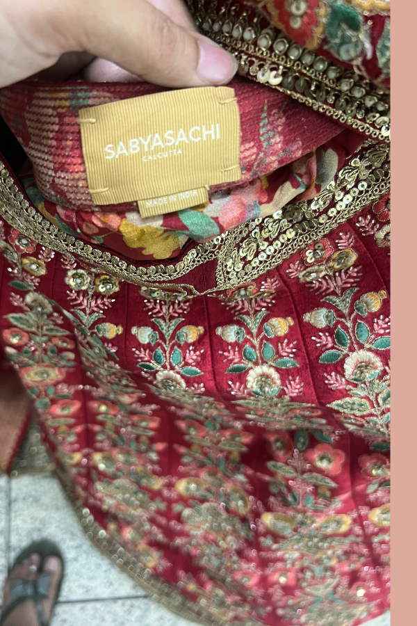 Sabyasachi Red Bridal Lehenga Set