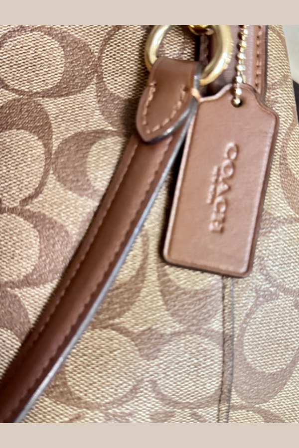 Coach Signature Brown Hallie Shoulder Bag