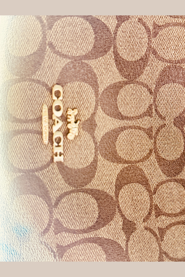 Coach Signature Brown Hallie Shoulder Bag