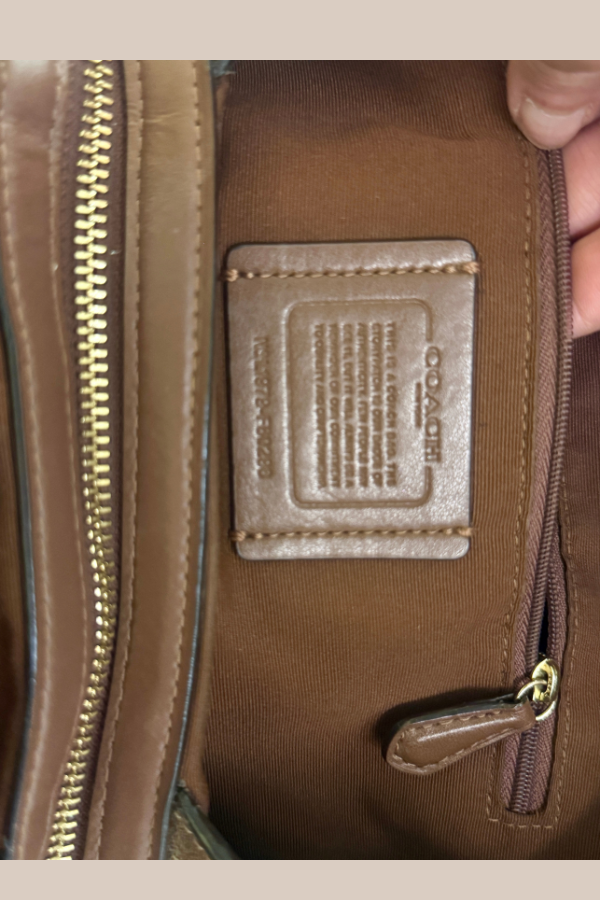 Coach Signature Brown Hallie Shoulder Bag