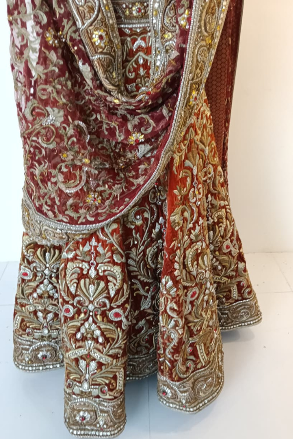 Tarun Tahiliani Hand-Embroidered Bridal Lehenga Set