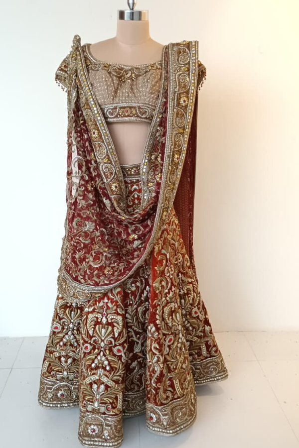 Tarun Tahiliani Hand-Embroidered Bridal Lehenga Set