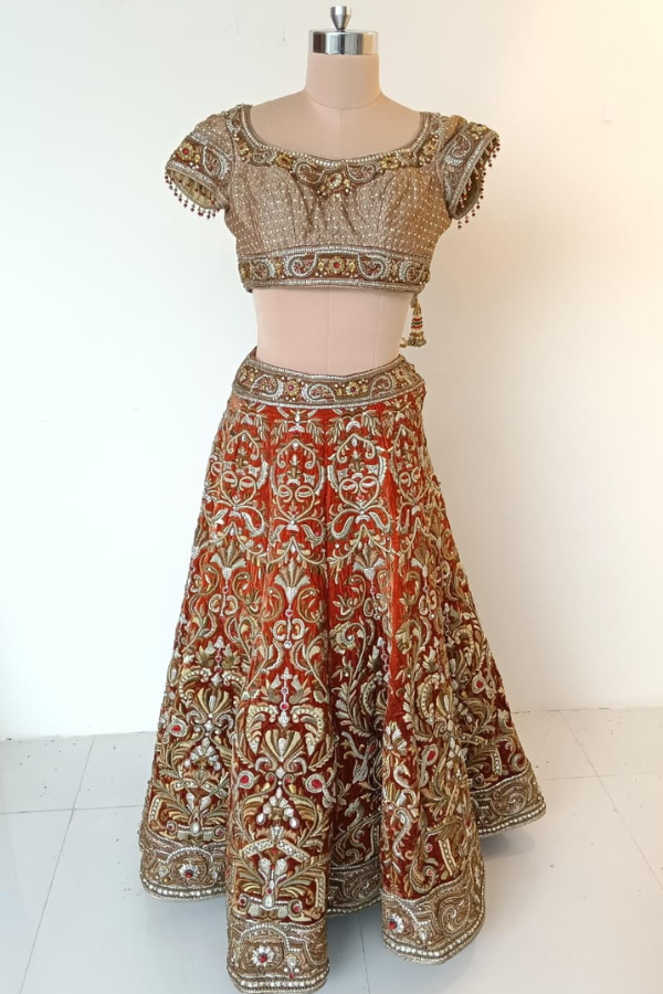 Tarun Tahiliani Hand-Embroidered Bridal Lehenga Set