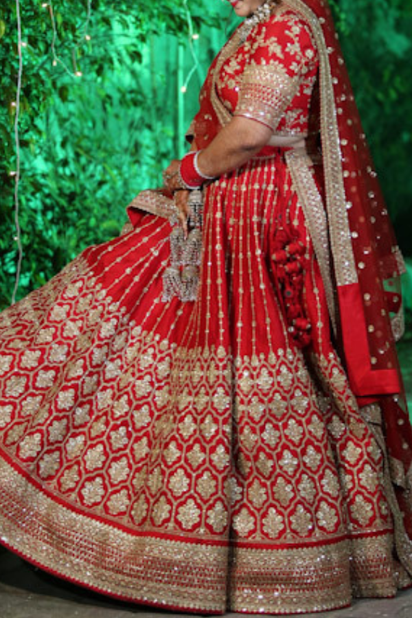 Sabyasachi Classic Red Bridal Lehenga Set