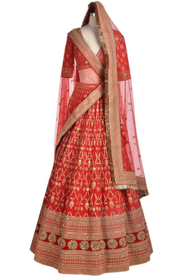 Sabyasachi Red Bridal Lehenga Set