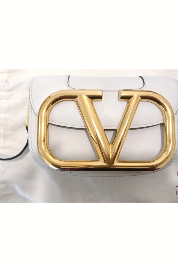 Valentino Off White Super Vee Crossbody Bag