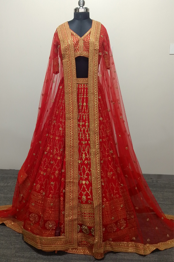 Sabyasachi Red Bridal Lehenga Set
